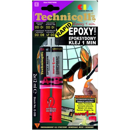 Technicqll E-358 Ljepilo Epok Bezbojno E-358 2x12ml Slike