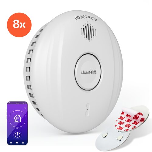 Klarstein SmartVigil Connect WiFi detektor dima | Komplet 8 ks | 3-letna baterija | nadzor z uporabo aplikacije | brez vrtanja Cene