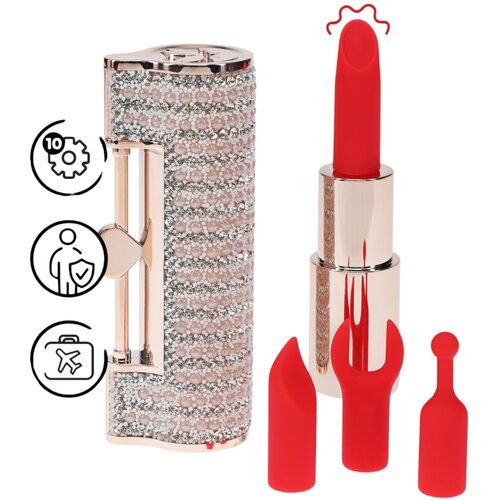 Loveline Angel - vibrator u obliku ruža s 4 nastavka (ružičasti) Slike
