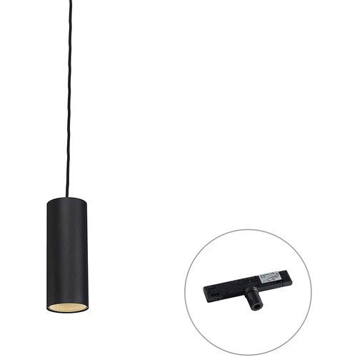 QAZQA Design hanglamp zwart incl. rail adapter 1-fase - Slimline Tubo Slike