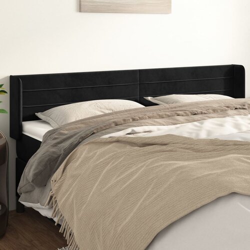 vidaXL Uzglavlje s ušima crni 183x16x78/88 cm baršunasti Cijene