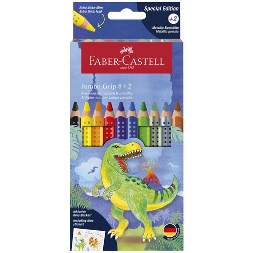 Faber-Castell Faber-Castell: Jumbo GRIP set bojica s dinosaurima 8+2 komada Cene
