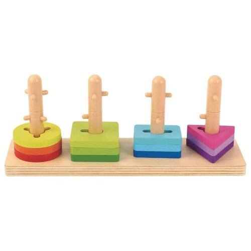 Tooky Toy sorter oblika sa &amp;scaron;arenim montessori kockama Slike