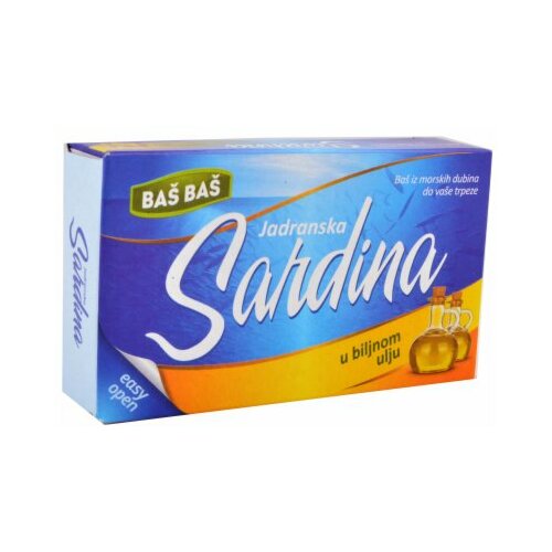 Baš Baš Jadranska sardina u biljnom ulju 100g limenka Cene