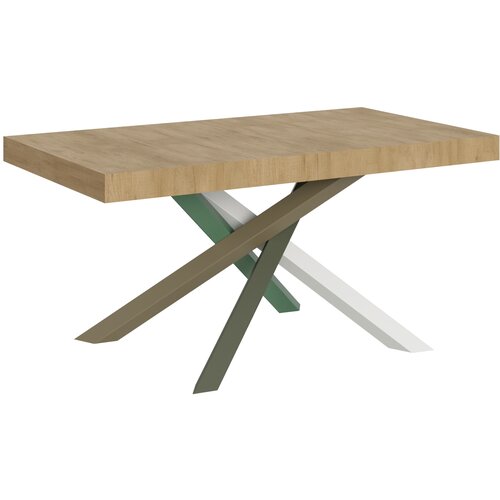 Itamoby   Volantis (90x160/264 cm) - hrast, barva nog: bela, zelena - raztegljiva jedilna miza, (20842405) Cene