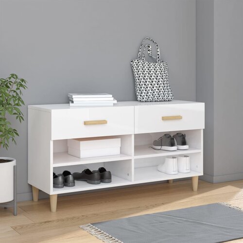Ormarić za cipele sjajni bijeli 102x35x55 cm konstruirano drvo Cijene