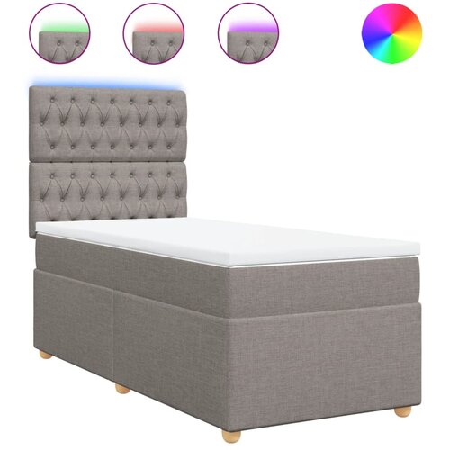 VidaXL Box spring postelja z vzmetnico taupe 90x190 cm blago, (21291123) Slike