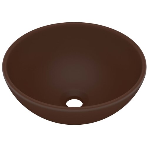 Maison Chic Razkošen Umivalnik - Kopalna umivalnik - Lavabo okrogel mat temno rjav 32,5x14 cm keramičen, (21684949) Cene