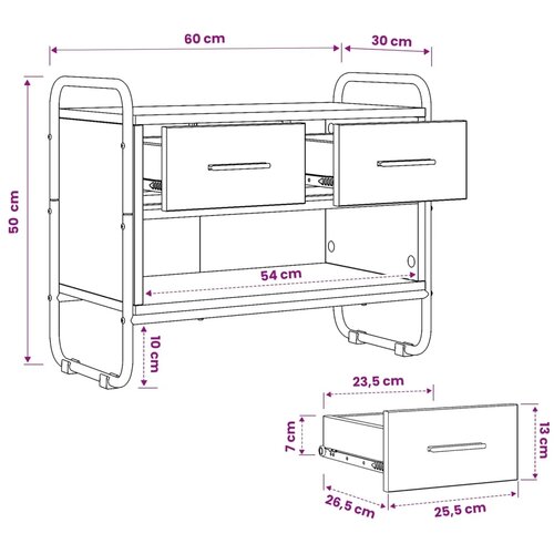  TV ormar 60 x 30 x 50 cm Hrast sonoma Konstruirano drvo - Hrast sonoma Slike