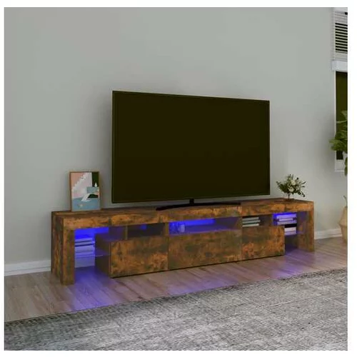  TV omarica z LED lučkami dimljeni hrast 200x36,5x40 cm