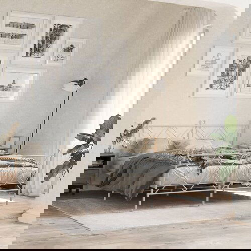 Furnova Kovinski posteljni okvir z vzglavjem in vznožjem bel 160x200 cm, (21944127) Cene