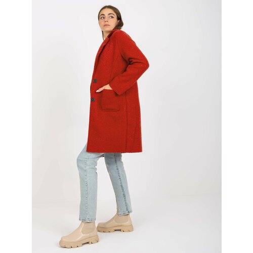 Fashion Hunters Dark orange plush coat with pockets OH BELLA Slike