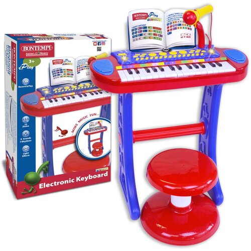 Bontempi Elektronska klaviatura s 31 tipkami, mikrofonom, stojalom in stolčkom Slike