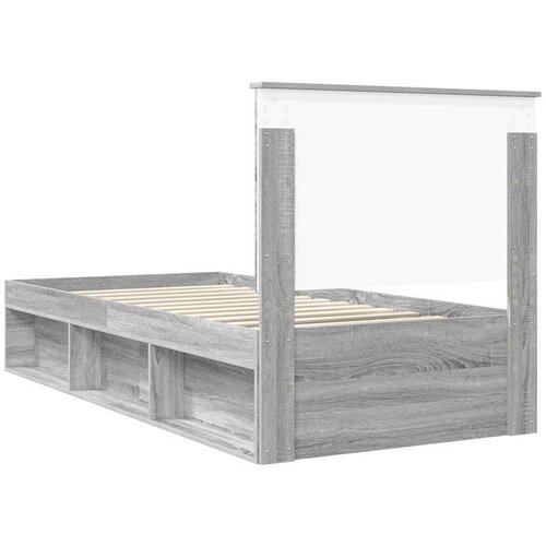  Okvir za krevet s uzglavljem Siva Sonoma 90 x 190 cm Slike