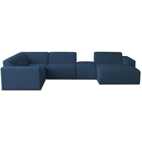 Scandic Tamno plava kutna garnitura od boucl&amp;eacute; tkanine (u obliku slova &amp;quot;U&amp;quot;) Roxy &amp;ndash; Slike