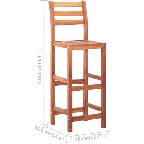  Barske stolice 4 kom od masivnog bagremovog drva Slike
