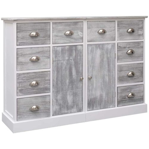  Komoda s 10 ladica siva 113 x 30 x 79 cm drvena Cijene