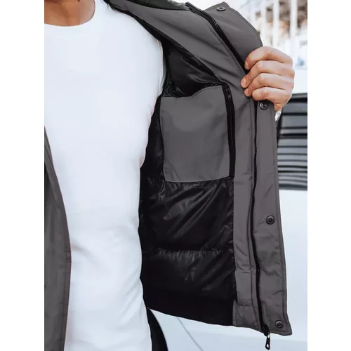 DStreet Dark gray men's winter jacket TX4306