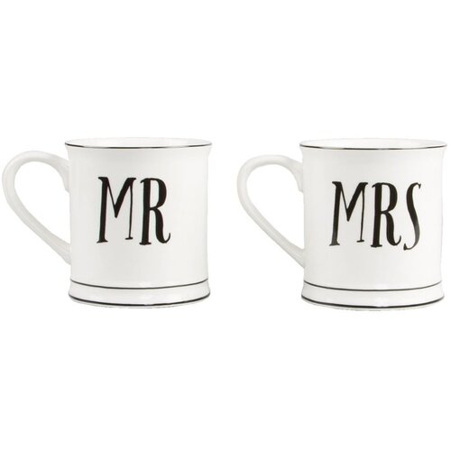 Sass & Belle Komplet 2 keramičnih lončkov Mr & Mrs Cene