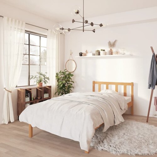 VidaXL Posteljni okvir medeno rjav iz borovine 90x190 cm UK Single Slike