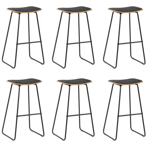  Barski stolčki 6 kosov črno umetno usnje