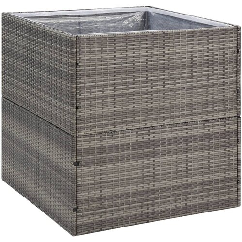  Vrtna sadilica siva 80 x 80 x 80 cm od poliratana Slike