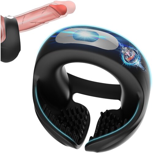 Paloqueth Vibrating Silicone Cock Ring for Penis & Testicles Stimulation Black Cijene