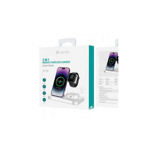 DEVIA punjač 3u1 15W Beli Za telefon-smart watch-slušalice Cene