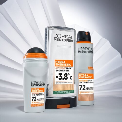 L&amp;acute;Or&amp;eacute;al Paris Men Expert Hydra Energetic antiperspirant v pr&amp;scaron;ilu proti neprijetnemu vonju in potenju 150 ml Slike