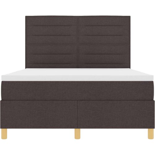 Box Spring Krevet Tamnosmeđi Tkanina 160 x 200 cm Izdržljiv Slike
