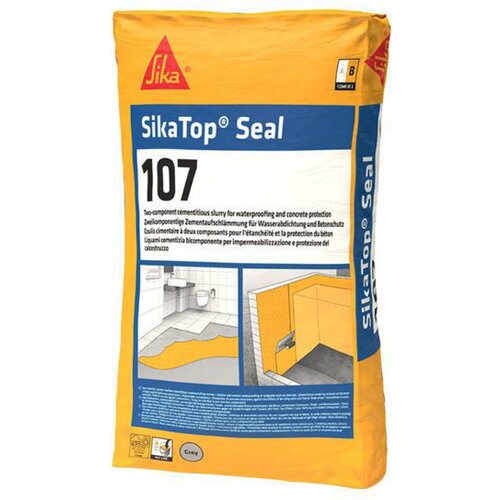 Sika Vodotesna masa Sika SikaTop-Seal 107 A+B (dvokomponentna, siva, 25 kg) Slike