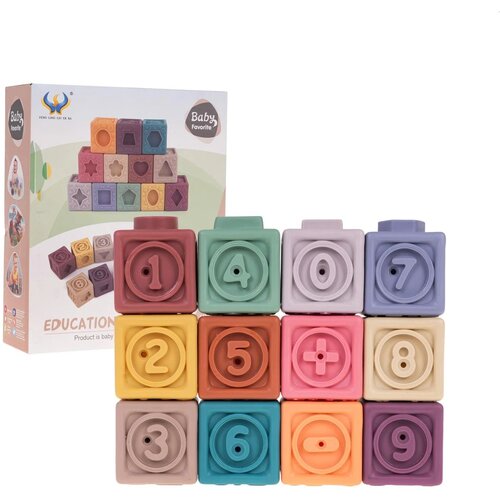  Senzorne građevne kocke 12 komada Inlea4Fun BABY FAVORITE - brojevi Slike