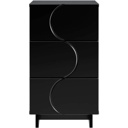  Noćni ormar Crna 33 5 x 34 5 x 60 cm Konstruirano drvo - Crna 1 Slike
