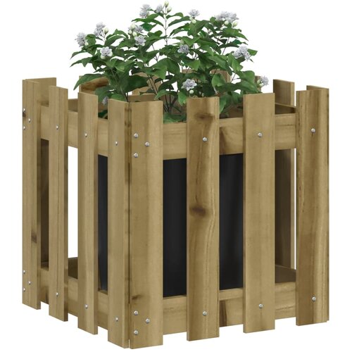  Vrtna sadilica s izgledom ograde 40x40x40 cm od borovine Slike