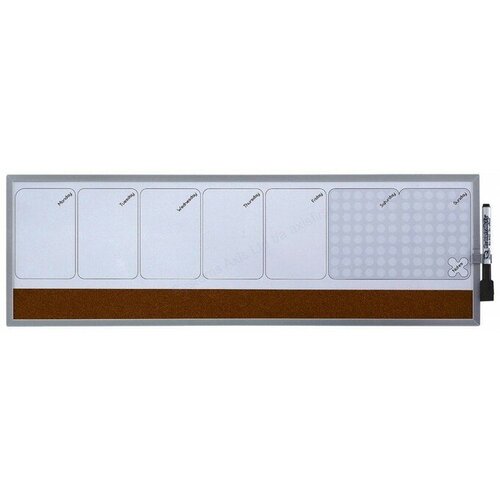 Nobo Ploča piši-briši + pluto Quarter tjedni plan, 19 x 58,5 cm Cene