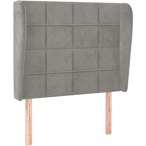  Uzglavlje s u&amp;scaron;ima svjetlosivo 83 x 23 x 118/128 cm bar&amp;scaron;unasto Slike