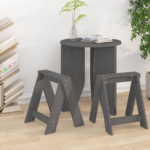 vidaXL Stolček 2 kosa sive barve 40x40x45 cm trdna borovina Cene