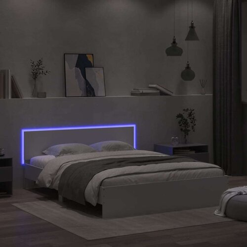  Okvir kreveta s uzglavljem i LED bijeli 160 x 200 cm Cijene
