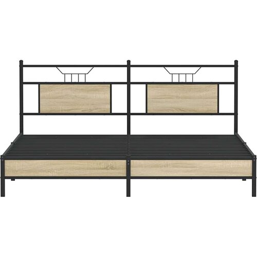 vidaXL Posteljni okvir brez vzmetnice hrast 160x200 cm inženirski les Cene