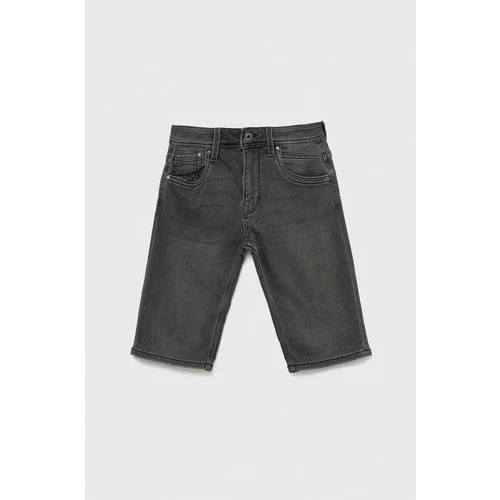 Pepe Jeans Otroške kratke hlače iz jeansa siva barva