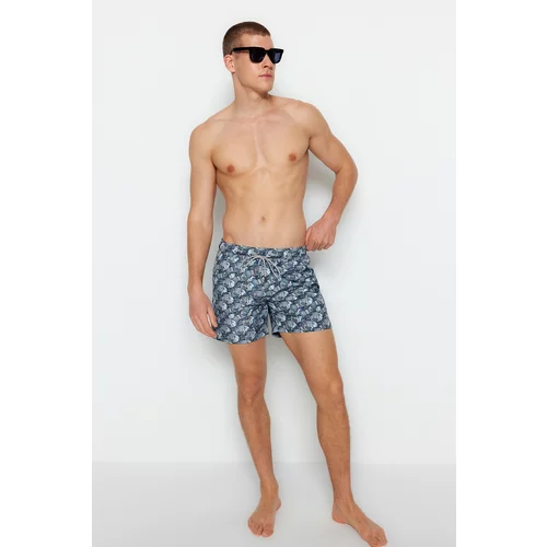 Trendyol Swim Shorts - Blue - Animal print