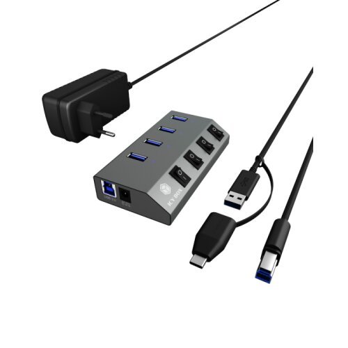Icybox IB-HUB1405 4-portni USB-A hub s prekidačima Cijene