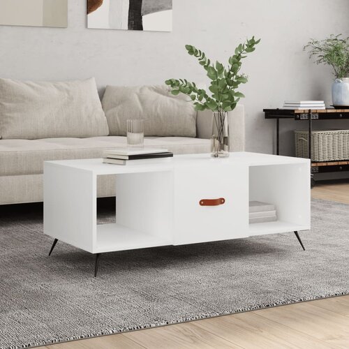  Stolić za kavu bijeli 102 x 50 x 40 cm od konstruiranog drva Bijela Slike