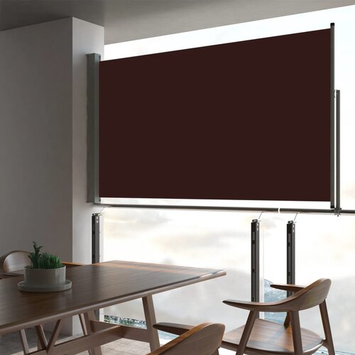 VidaXL Zložljiva stranska tenda za teraso 140x300 cm rjava Slike