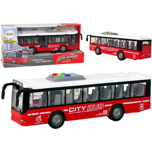 Battery Powered Bus Lights Sounds Friction Drive Red 1:16 Cijene