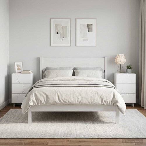  Noćni ormar 2 pcs Bijela 33,5 x 34,5 x 60 cm Konstruirano drvo Slike