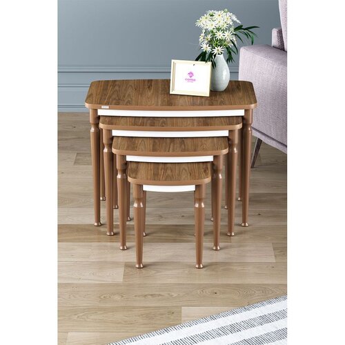 Hanah home set od 4 umetnutih stočića Tawe Avangart, orah Cene