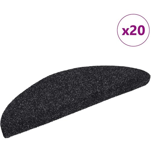 VidaXL Samoljepljivi otirači za stepenice 20 kom crni 56 x 17 x 3 cm Slike