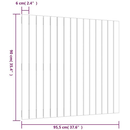  Uzglavlje za krevet boja meda 95,5x3x90 cm masivna borovina Slike