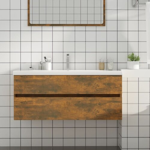 Ormarić za umivaonik boja dimljenog hrasta 100x38,5x45cm drveni Cene